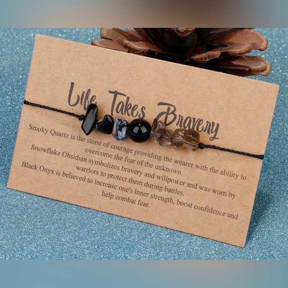BOGO FREE Life Takes Bravery Natural Stone Bracelet 🤩 - Picture 1 of 4